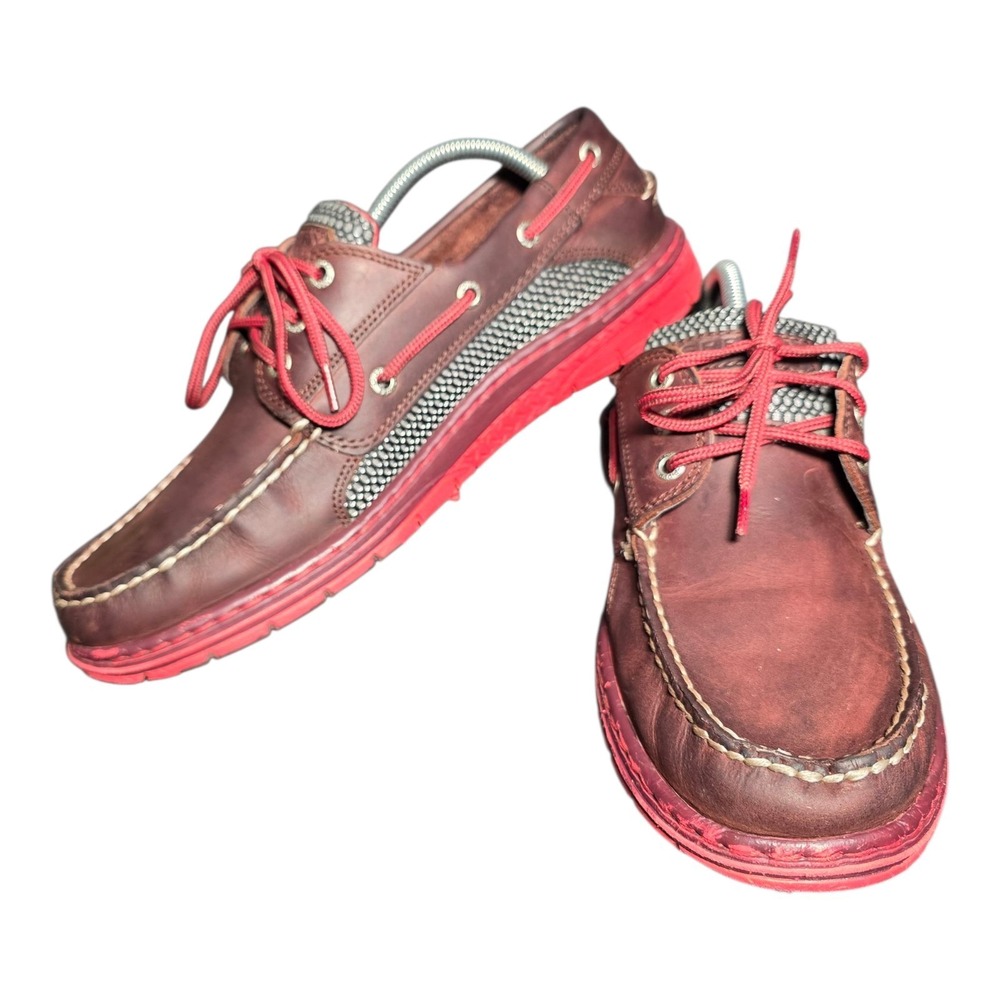 Sperry Top-Sider Men's 10M Leather Boat Shoes‎ Red Sole Moc Toe Casual Nautical